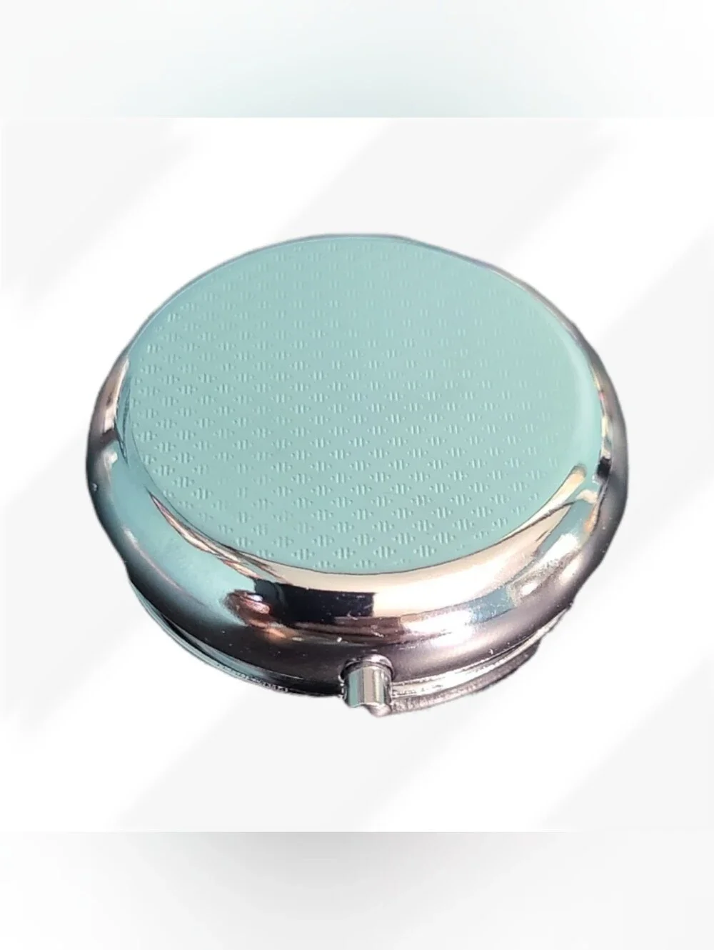 Trinket Pill Box Rome Italy Colosseum Travel Metal Hinged Round 3 Compartments